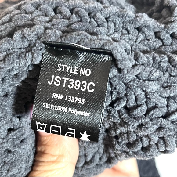 POL Oversized Chenille Chunky Knit Color Block Turtleneck Sweater Size Medium - Picture 10 of 10